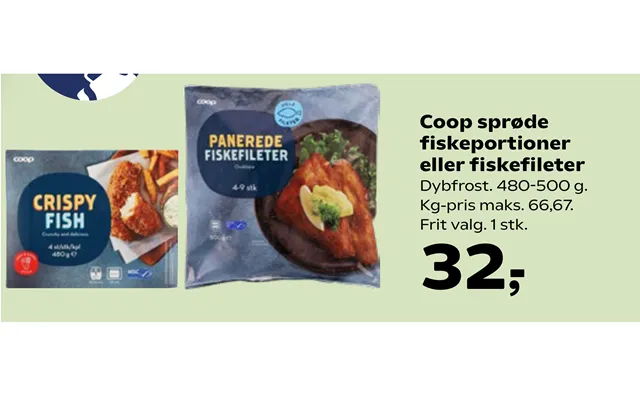 Coop Sprøde Fiskeportioner Eller Fiskefileter
