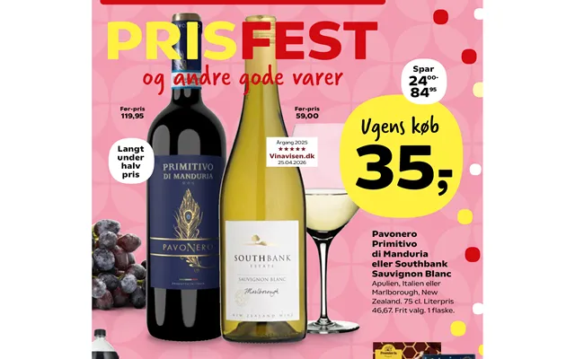 Pavonero Primitivo Di Manduria Eller Southbank Sauvignon Blanc