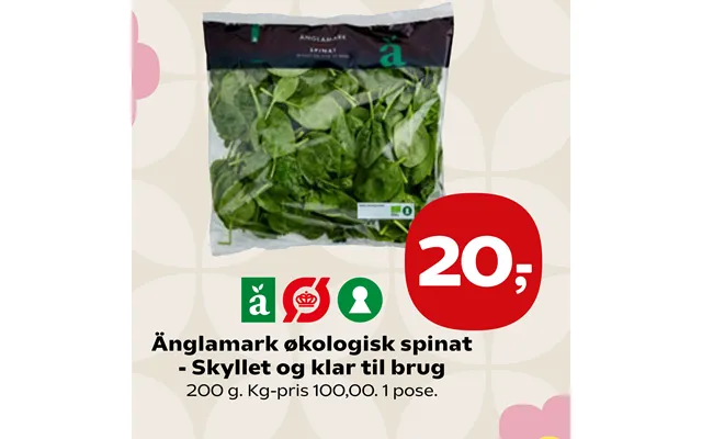 Änglamark Økologisk Spinat - Skyllet Og Klar Til Brug