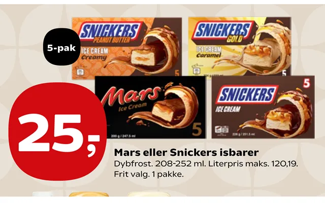 Mars Eller Snickers Isbarer