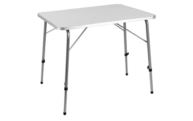 Alu Campingbord Sammenklappelig Højdejusterbar 80x60 Cm - Hvid