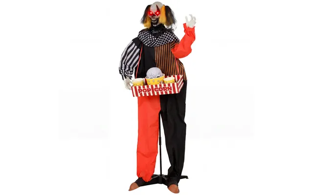 Animeret Halloween-popcornklovn Med Hoppende Hoved - Uhyggelige Lydeffekter