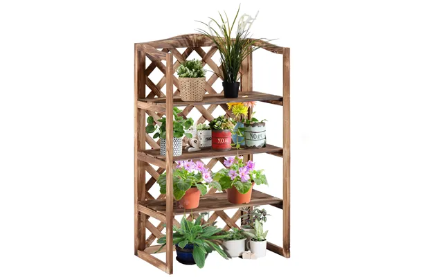 Blomsterstativ I Massivt Fyrretræ - 3 Niveauer, 75 Cm Bred