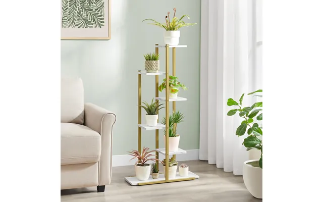 Blomsterstativ Med 6 Hylder - Marmor Guldben