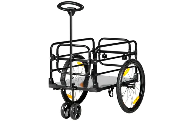 Cargo Trailer Sækkevogn 130 X 64 X 103 Cm Stål Sort Gul