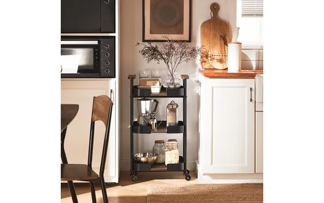 Elegant Opbevaringsvogn Med 3 Hylder - L50xb32xh86cm