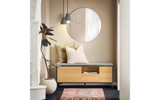 Elegant Skobænk Entrébænk I Japandi-stil - 110x35x44 Cm