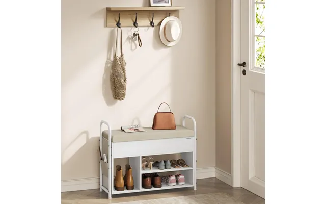 Elegant Skobænk I Skyhvid Og Cappuccino - D30 X B80,6 X H62,5 Cm