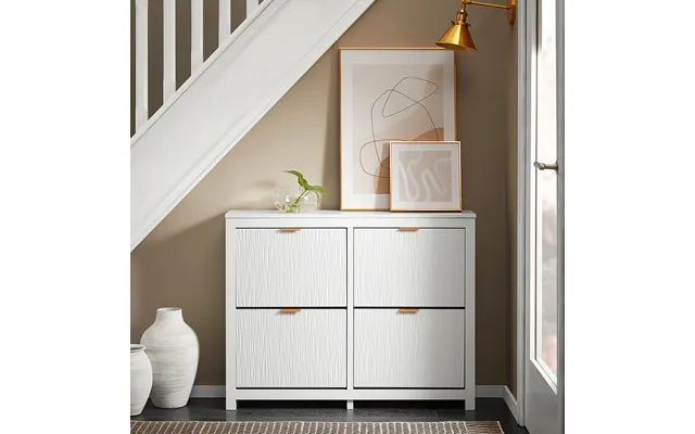 Elegant Skoskab Med 4 Rum - L104xb23xh82cm