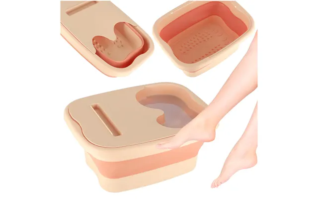 Fodvaskemassageskål I Silikone - Foldbar Spand Med Faner