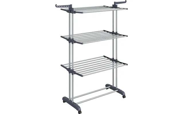 Foldbart Tørrestativ Med Vinger Og Hjul - 63,5 X 128 X 173 Cm