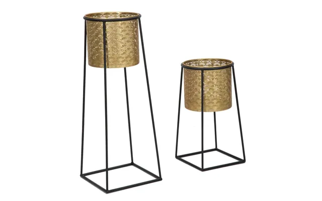 Glam Plantestativer I Guldfarve, Metal - 26x70 Og 23x45 Cm