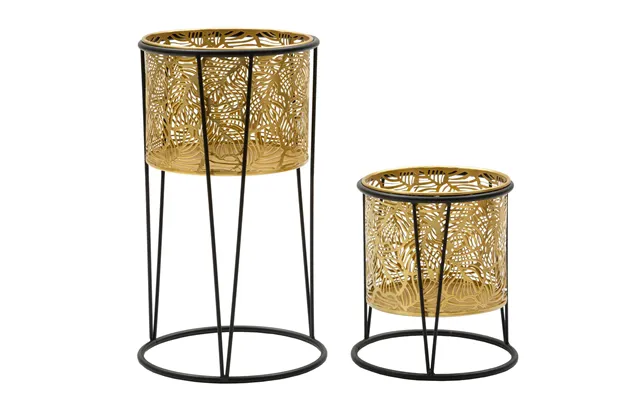 Glam Vaser I Guldfarve, Metal - 21x40 19x22 Cm