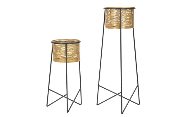 Glam Vaser I Guldfarve, Metal - 37x76 27x51 Cm