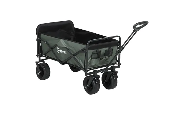 Havevogn 120 Kg Lasteevne - Foldbar Transportvogn Med Aftagelig Presenning