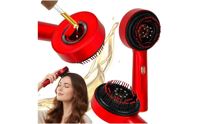 Hovedmassagebørste Massager Hårpleje Rød Lys Olie Applikator Usb