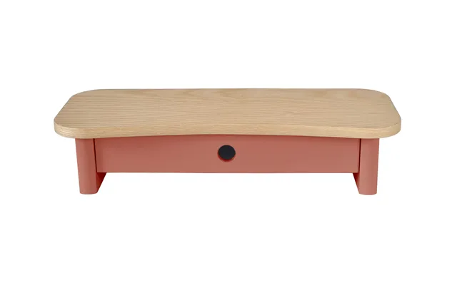 Jubi 60cm Monitorskærmstativ Med Skuffe Ash Antique Pink