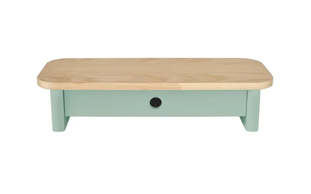 Jubi 60x24cm Monitorskærmstativ Med Skuffe Ash Sage Green