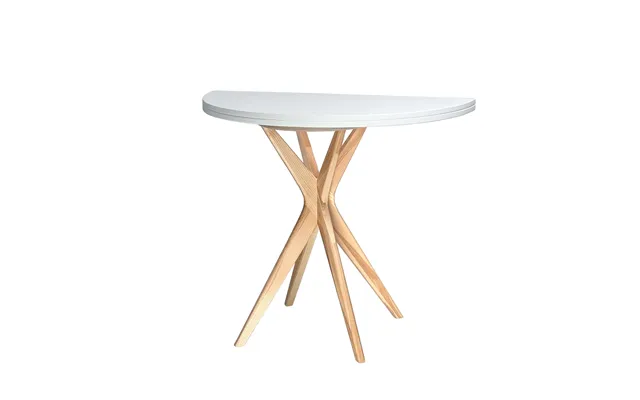 Jubi Halvrundt Udtrækkeligt Bord Diam. 90cm White