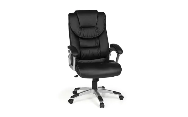 Kontorstol I Ergonomisk Design - Sort Imiteret Læder