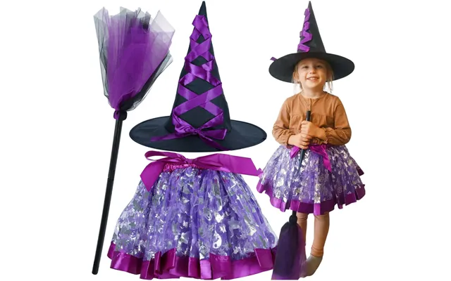 Kostume Heks Heksekostume 3 Elementer Lilla