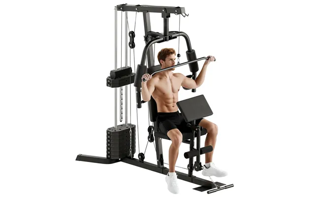 Kraftværk Med 45 Kg Vægtblok 180 X 108 X 200 Cm Stål Sort