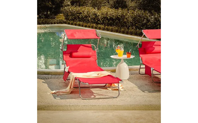 Liggestol Med Indbygget Parasol - L195 X B63 X H90 Cm