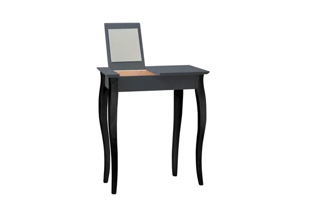 Lillo Sminkebord Med Spejl - 65x35cm Sorte Ben Grafit