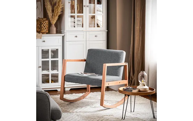Loungestol Gyngestol Med Stil Og Komfort I Mid Century Design - Grå Hynde