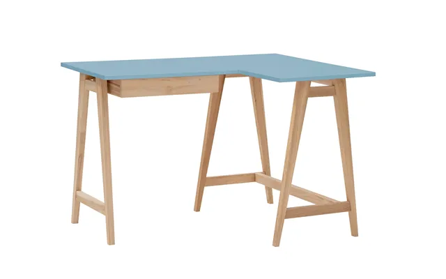 Luka Asketræ Hjørneskrivebord B115cm X D85cm Blå Højre Side