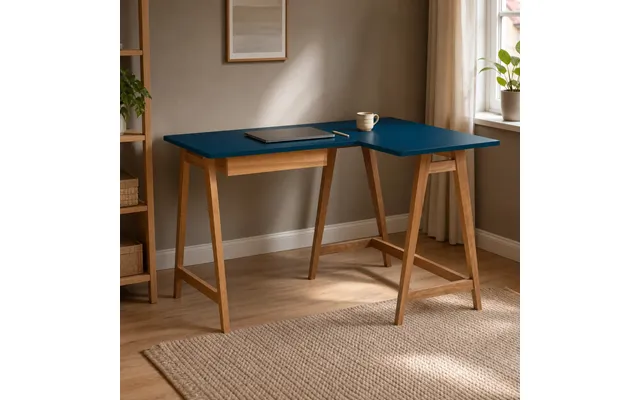 Luka Hjørnebord 115 Cm - Petrolblå Eg