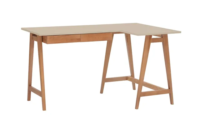 Luka Hjørneskrivebord B 135cm X D 85cm Brun Beige Eg Højre Side