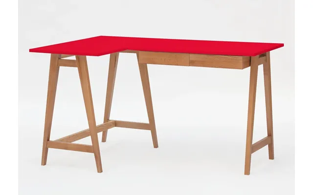 Luka Hjørneskrivebord B 135cm X D 85cm Rød Eg Venstre Side