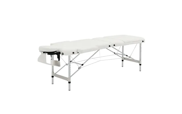 Massageborde Foldbare Kosmetikborde Højdejusterbar Massagebord Massageseng Aluminium Skumplast Hvid 215 X 81 X 61-84 Cm