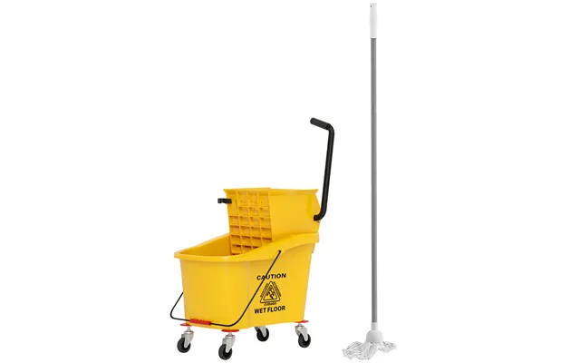Moppespand På Hjul Med Moppepresse - Moppeholder