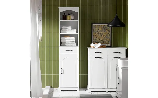 Optimer Pladsen På Dit Badeværelse Med Dette Elegante Skab I Hvid B42 X D30 X H173 Cm