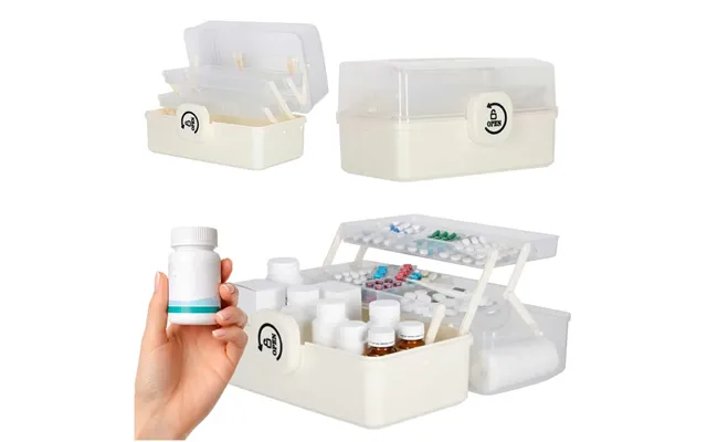 Organizer Medicinbeholder Medicinopbevaring Medicinskab 29x16x15cm