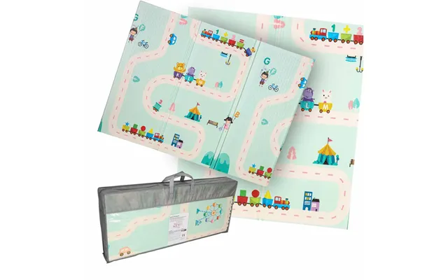 Pædagogisk Skummåtte Dobbeltsidet Foldbar Panda Street 180 X 200 Cm