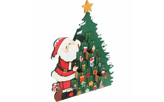 Pakkekalender Med Julemand Og Juletræ