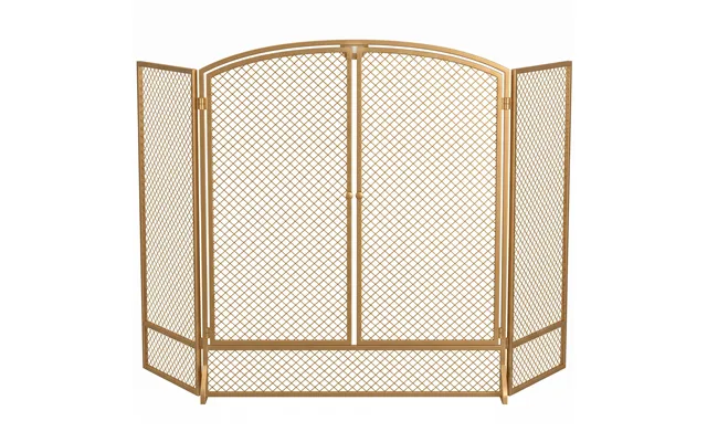 Pejsesikringsskærm - 3-delt Gnistbeskyttelse Med Dobbeltdøre 122x75cm
