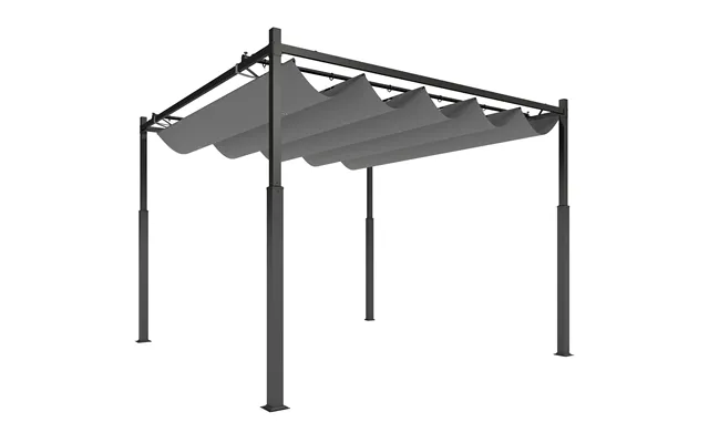 Pergola Ca. 3x3 M - Fritstående Terrasseoverdækning Med Skydetag