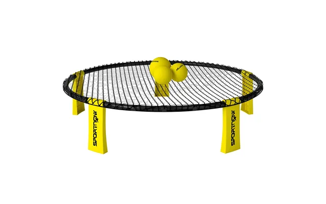 Rundnetsæt Spilsæt Med Spilnet 3 Bolde Bæretaske Boldpumpe Spikeballsæt 92 X 20 Cm Gul