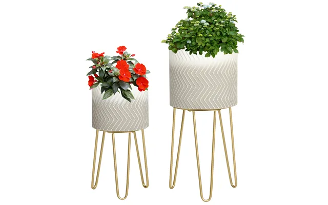 Sæt Med 2 Blomsterstandere - Dekorativt Design