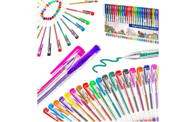 Sæt Med 25 Farvede Glitter Gelpenne.