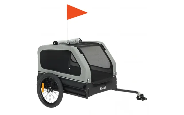 Sammenklappelig Cykeltrailer Til Mellemstore Hunde 20 Kg Med Nedklappelig Rampe - Reflekser