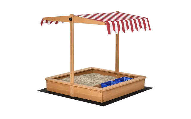 Sandkasse 107,5 X 107,5 Cm - Børnesandkasse Med Højdejusterbart Låg