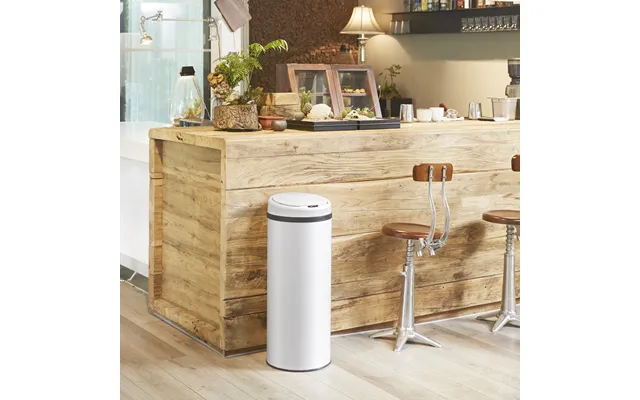 Sensor Skraldespand Rustfrit Stål Hvid 56 Liter