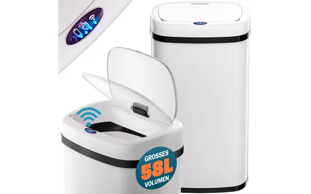 Sensorbeholder Rustfrit Stål Hvid Creme 58l