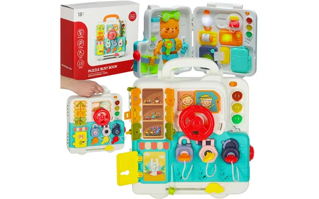 Sensorisk Montessori Manipulationsbræt Montessori Etui Knopper Bamse Lys Lyd