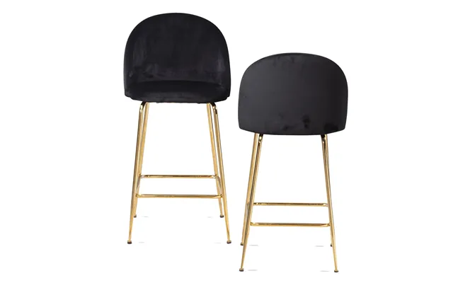 Skab Et Elegant Look Med Disse Moderne Barstole I Sort Fløjl Og Guldben